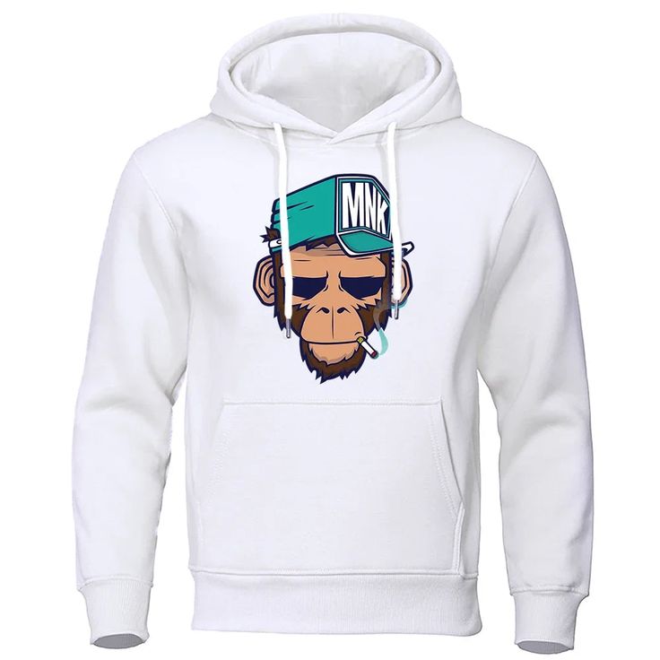 Cool Monkey White Hoodie