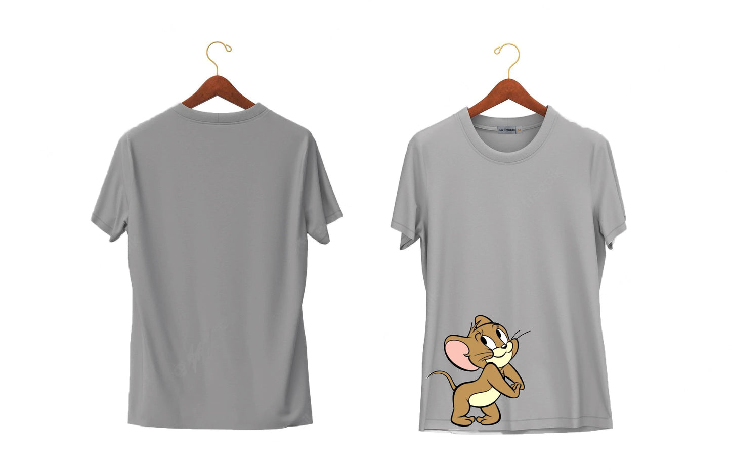 Stretch Jerry | Half Sleeves - Front and Back | Unisex Grey T-Shirt - Hulk Threads