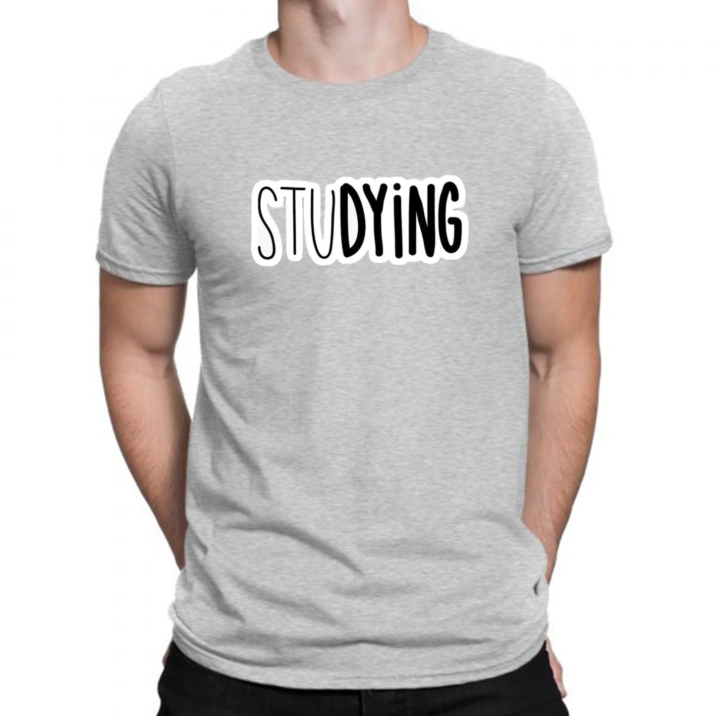 Grey Men's Tees | stuDYING | Half Sleeves - Hulk Threads