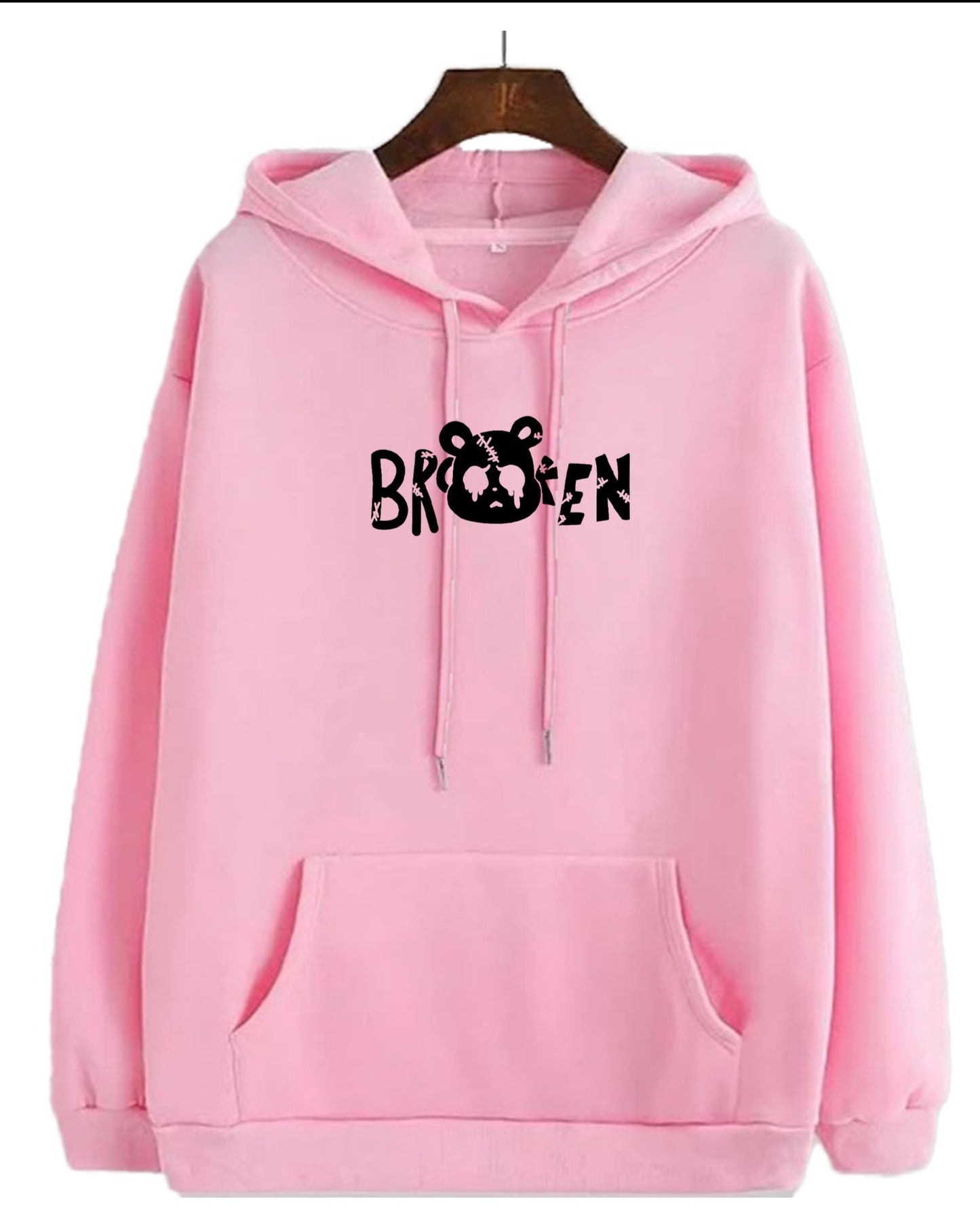 Broken | Soft Pink Hoodie | Winter Hoodie