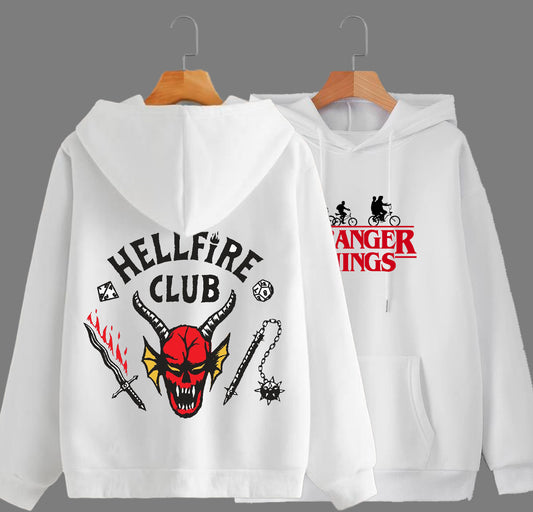 Hellpower Club | White Unisex Hoodie | Hungry Threads