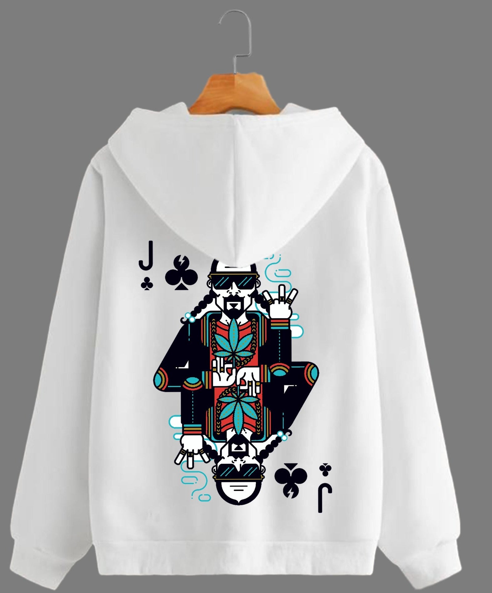 WHITE COLOR HOODIE MADE UP OF PURE COTTON FLEECE