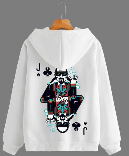 WHITE COLOR HOODIE MADE UP OF PURE COTTON FLEECE