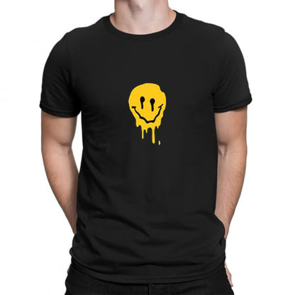 Black Half Sleeve | Drippy Smiley | Men's Tees - Hulk Threads