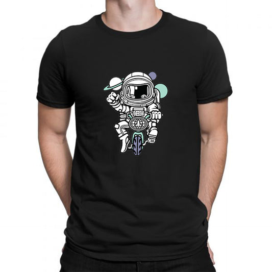 Black Men's Tees | Astronaut | Round Neck | Half Sleeves - Hulk Threads