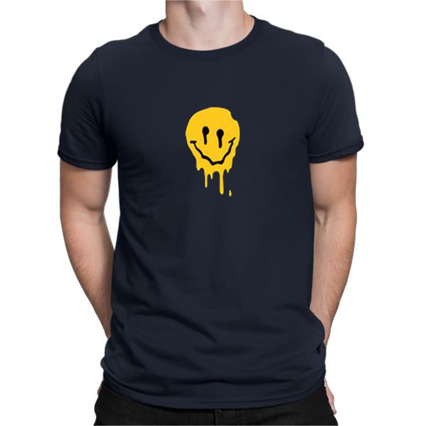 Blue Half Sleeve | Drippy Smiley | Men's Tees - Hulk Threads