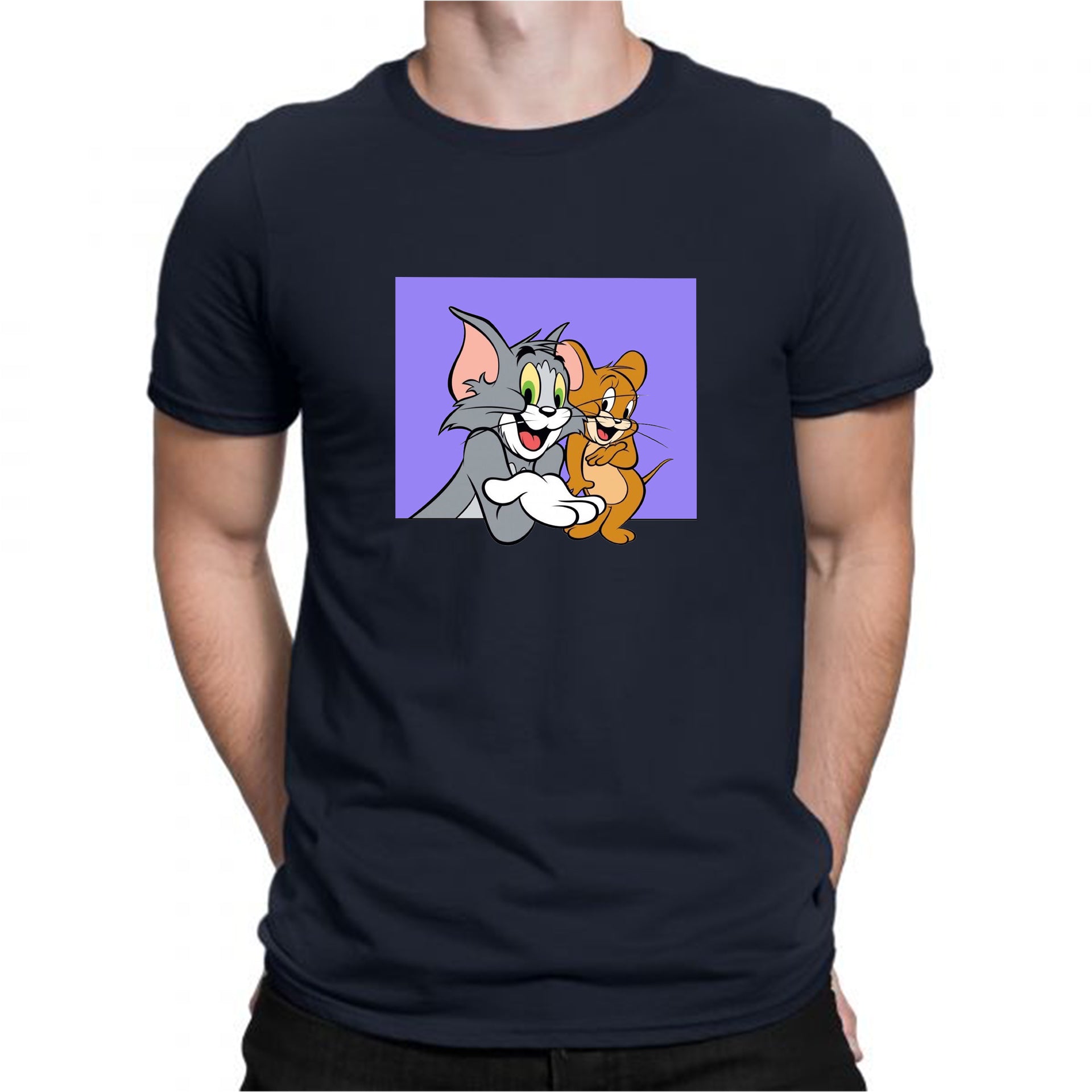 Tees for Men | Tom and Jerry | Round Neck | Half Sleeves - Hulk Threads