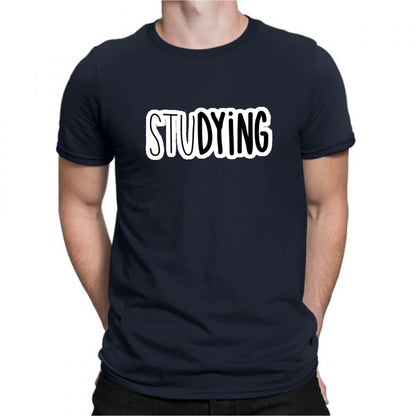 Blue Men's Tees | stuDYING | Round Neck | Half Sleeves - Hulk Threads