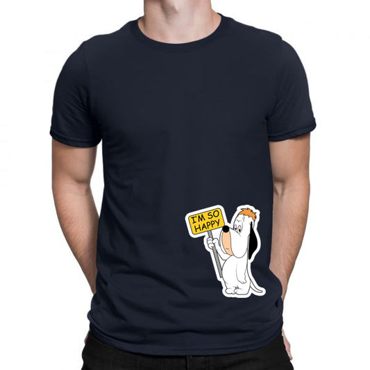 Blue Men's Tees | Droopy I Am So Happy | Round Neck | Half Sleeves - Hulk Threads