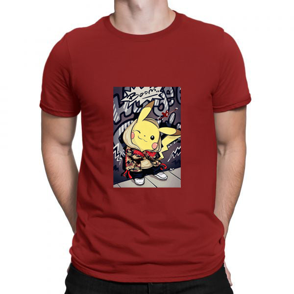 Red Men Tees | Cool Pikachu | Round Neck | Half Sleeves - Hulk Threads