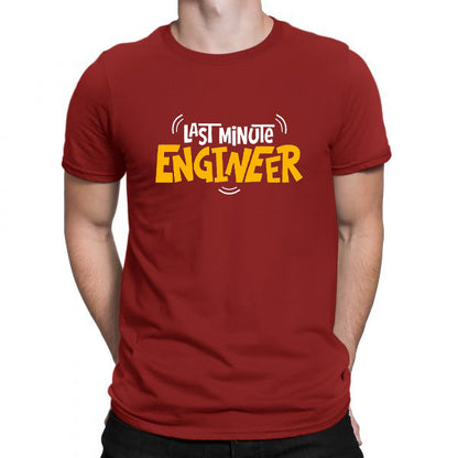 Red Men's Tees |Last Minute Engineer | Round Neck | Half Sleeves - Hulk Threads