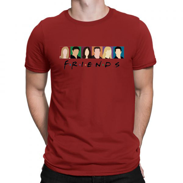 FRIENDS | Half Sleeves | Men's Red T-Shirt - Hulk Threads