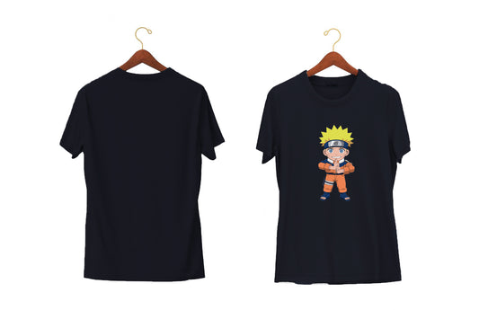 Naruto Focus | Anime Collection | Half Sleeves - Front and Back | Unisex Black T-Shirt - Hulk Threads
