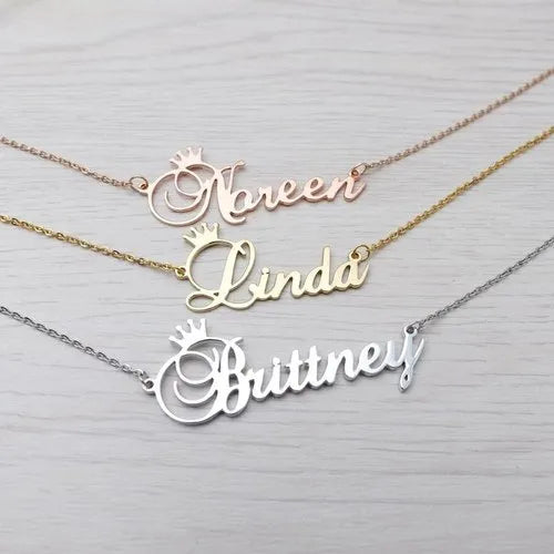 Gold/Silver/Rose Gold Name Pendent | Customizable Name Pendent - Hulk Threads