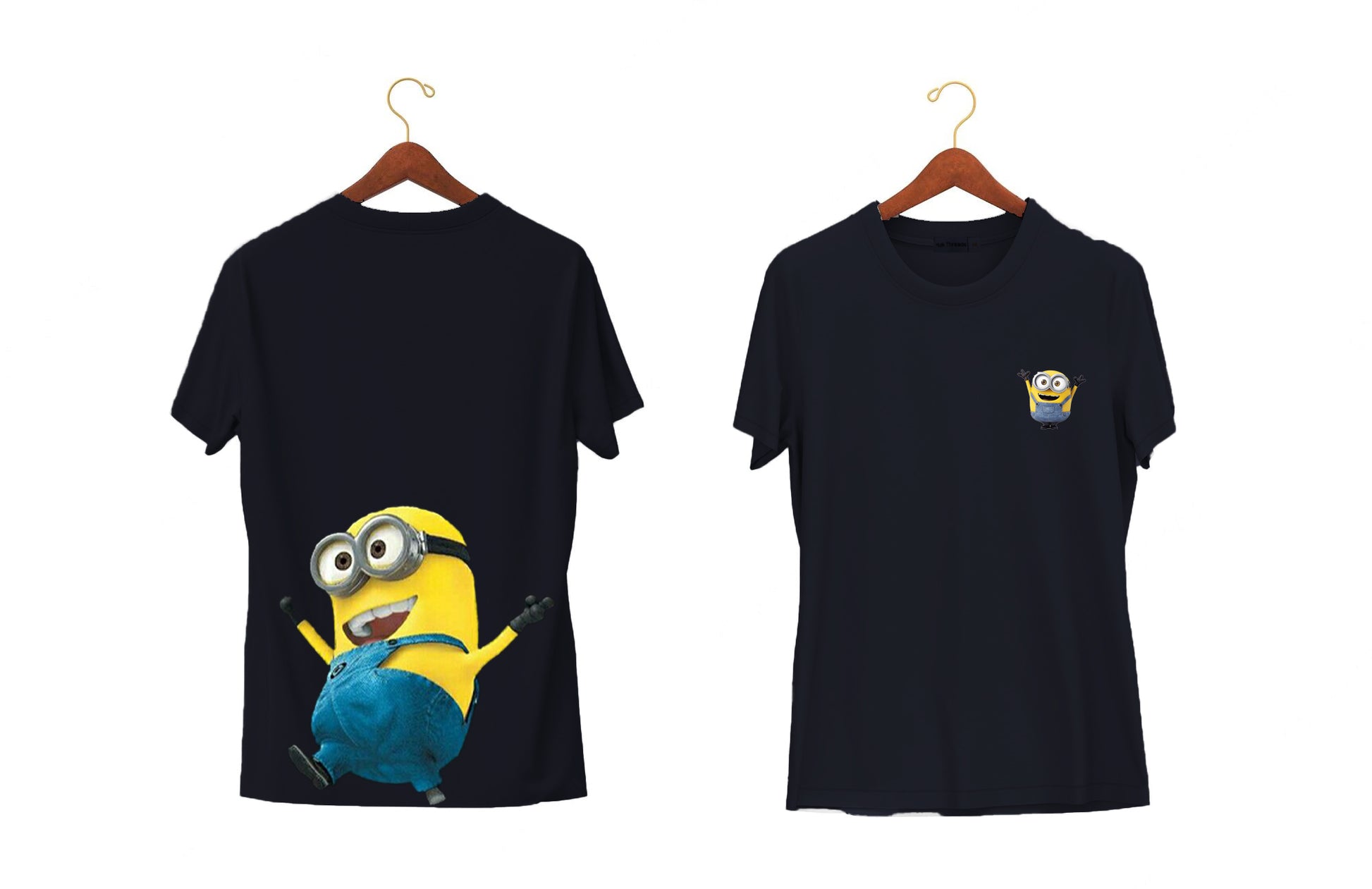 Minion YAY | Half Sleeves - Front and Back | Unisex Black T-Shirt - Hulk Threads