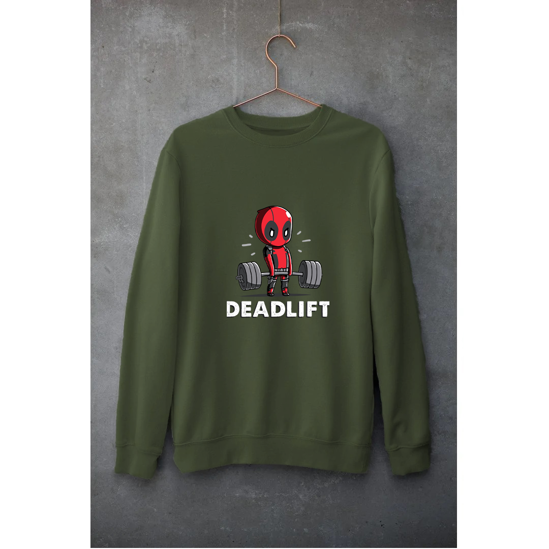 Olive Green Sweatshirt Unisex | Hulk Threads | Dead Pool Deadlift