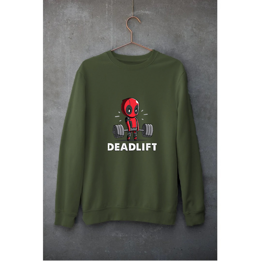 Olive Green Sweatshirt Unisex | Hulk Threads | Dead Pool Deadlift