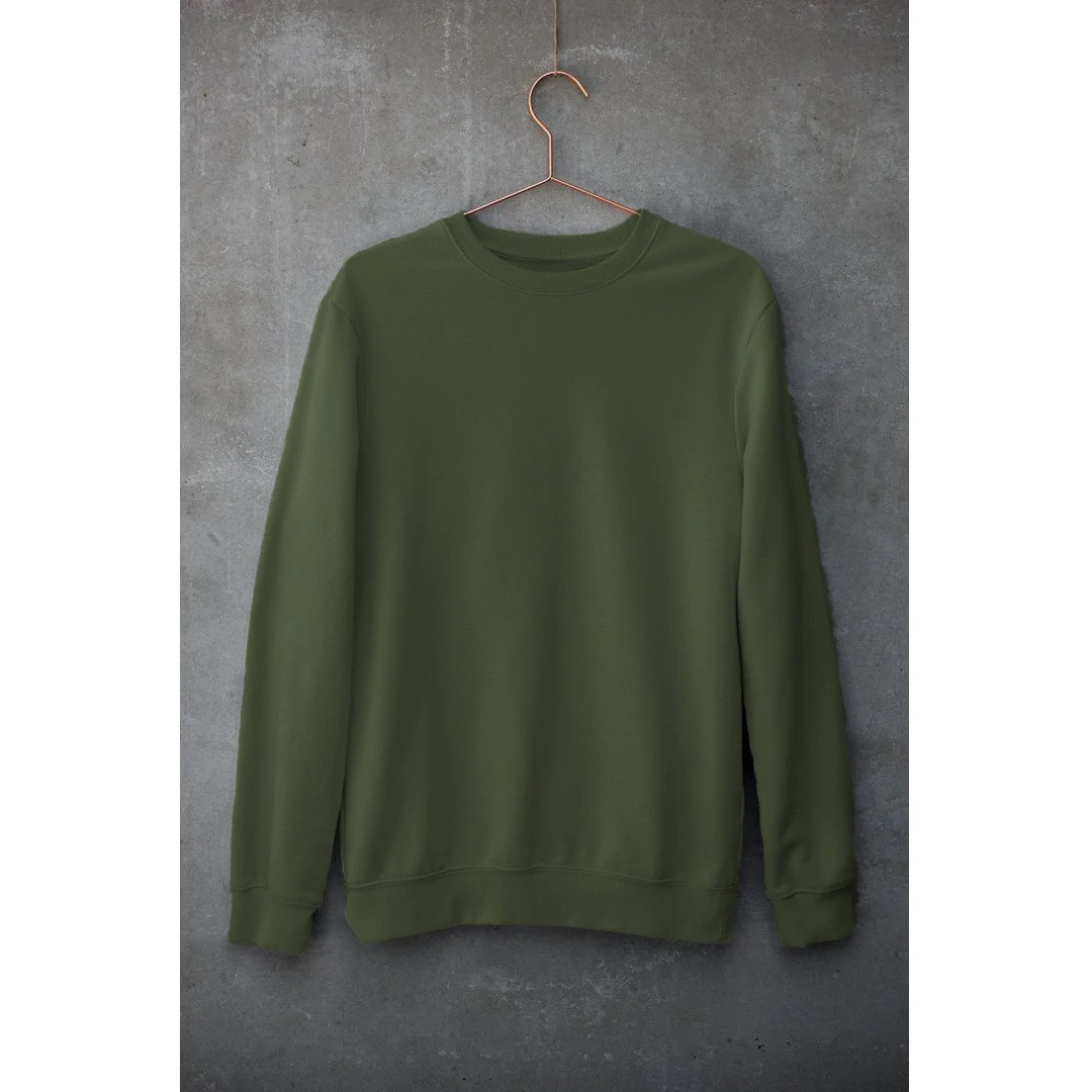 Olive Green Sweatshirt Unisex | Hulk Threads - Hulk Threads