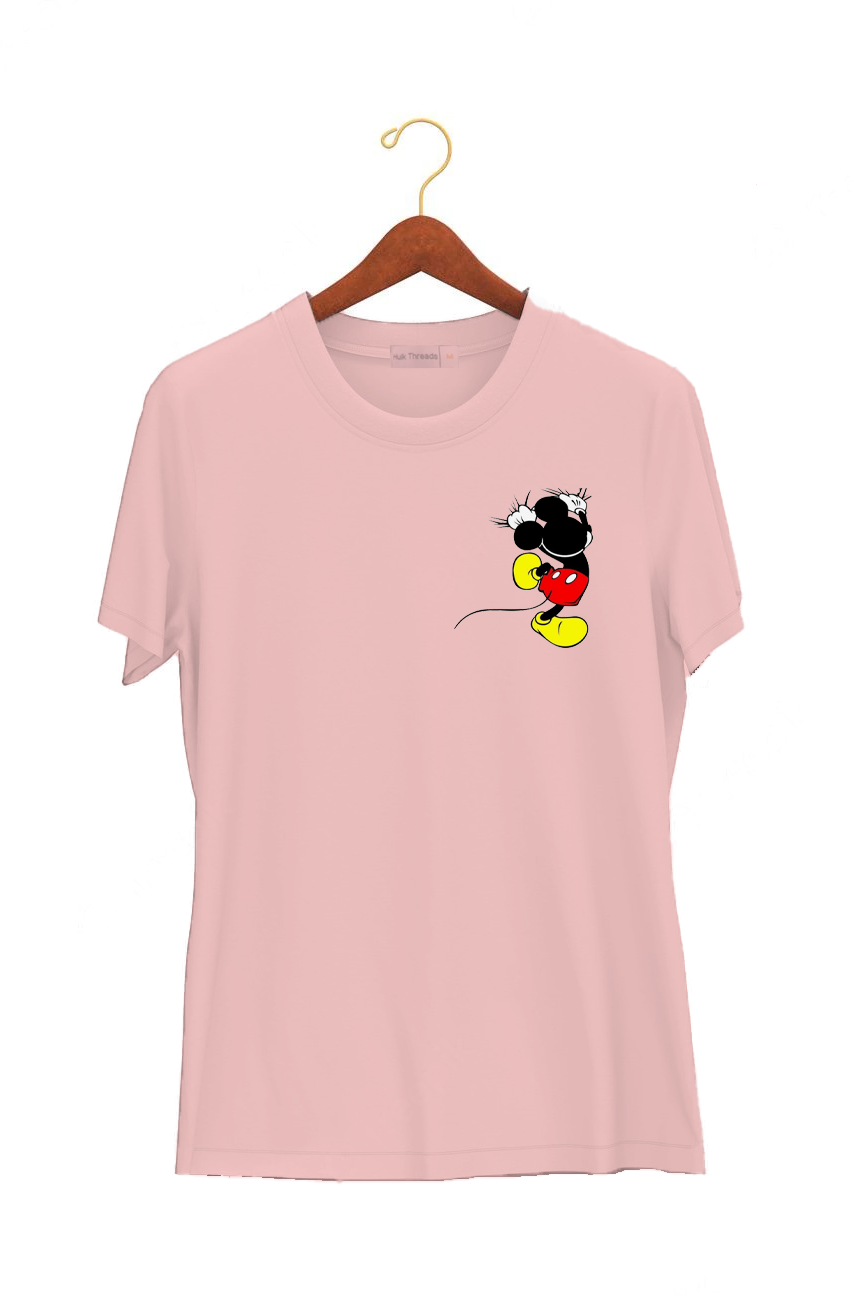 soft pink color graphic tee