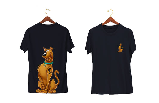 Sit Scooby  | Half Sleeves - Front and Back | Unisex Black T-Shirt - Hulk Threads
