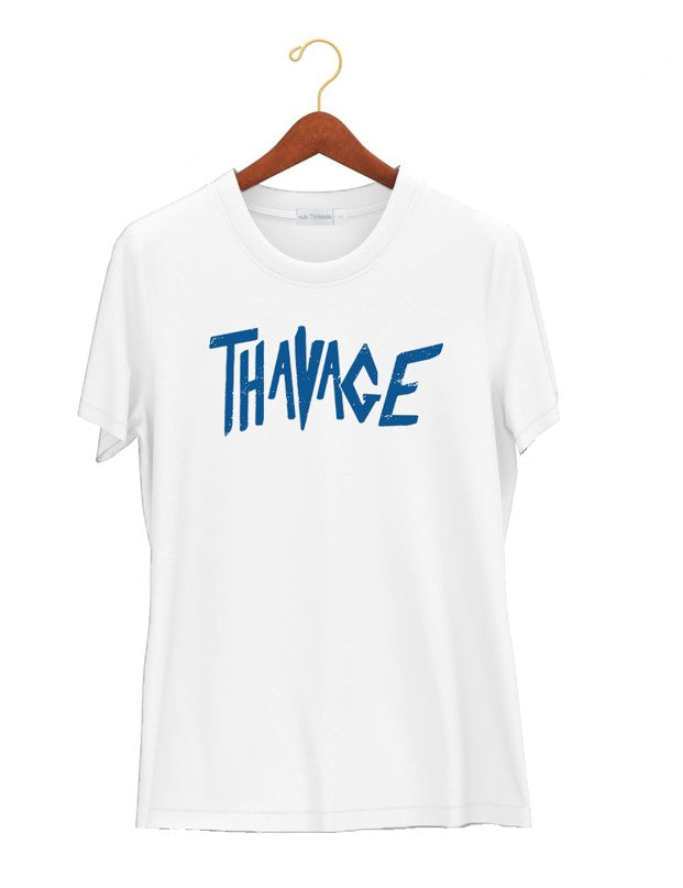 Thavage | Half Sleeves | Unisex White T-Shirt - Hulk Threads