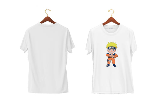 Naruto Focus | Anime Collection | Half Sleeves - Front and Back | Unisex White T-Shirt - Hulk Threads