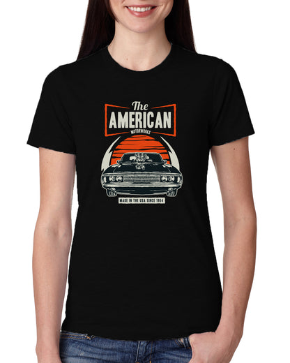 Black Women's Tees | American Motorworks | Round Neck | Half Sleeves - Hulk Threads