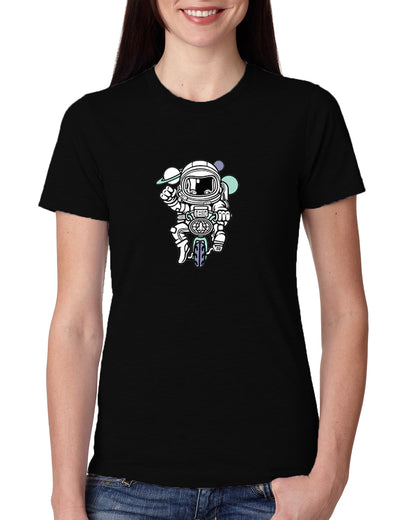 Black Women's Tees | Astronaut | Round Neck | Half Sleeves - Hulk Threads