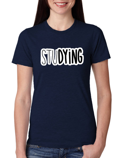 Blue Women's Tees | stuDYING | Round Neck | Half Sleeves - Hulk Threads