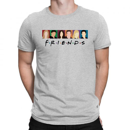 FRIENDS | Half Sleeves | Men's Grey T-Shirt - Hulk Threads