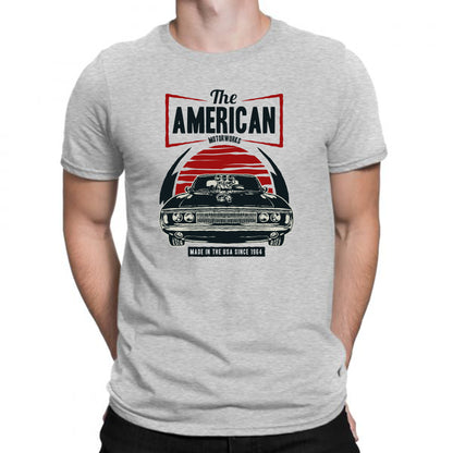 Grey Men's Tees | American Motor | Round Neck | Half Sleeves - Hulk Threads