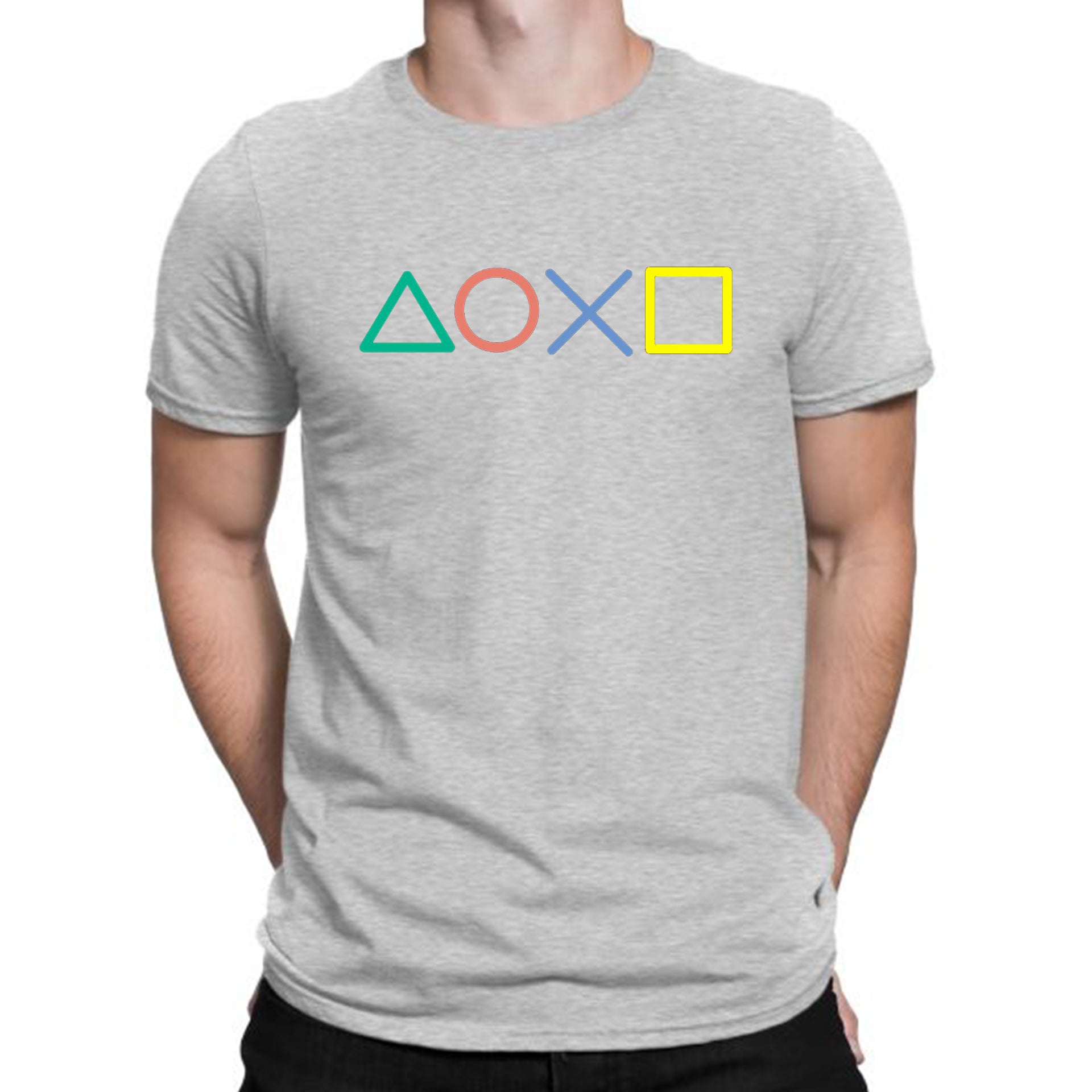 Grey Men's Tees | Gaming Console | Round Neck | Half Sleeves - Hulk Threads