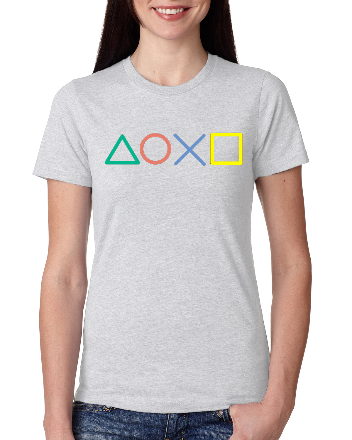 Grey Women's Tees | Gaming Console | Round Neck | Half Sleeves - Hulk Threads