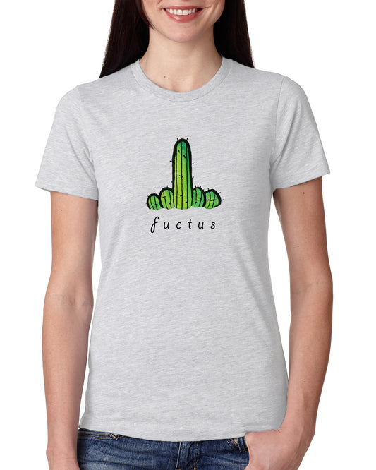 Grey Women's Tees | Fucktus | Round Neck | Half Sleeves - Hulk Threads