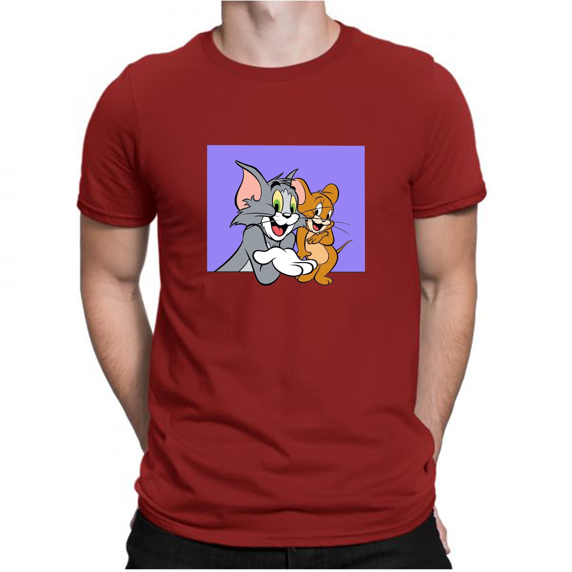 Tees for Men | Tom and Jerry | Round Neck | Half Sleeves - Hulk Threads