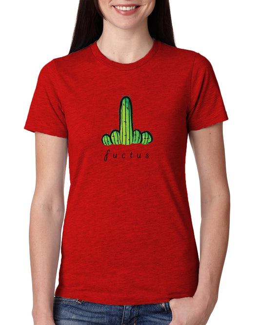 Red Women's Tees | Fucktus | Round Neck | Half Sleeves - Hulk Threads