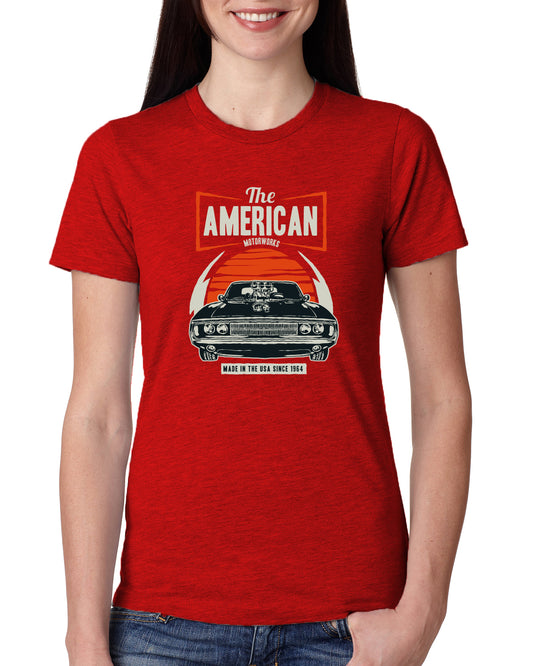 Red Women's Tees | American Motorworks | Round Neck | Half Sleeves - Hulk Threads