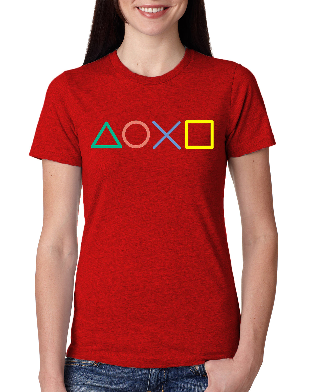 Red Women's Tees | Gaming Console | Round Neck | Half Sleeves - Hulk Threads