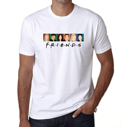 FRIENDS | Half Sleeves | Men's White T-Shirt - Hulk Threads