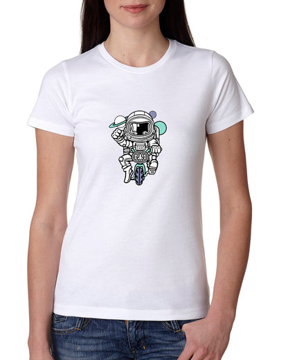 White Women's Tees | Astronaut | Round Neck | Half Sleeves - Hulk Threads