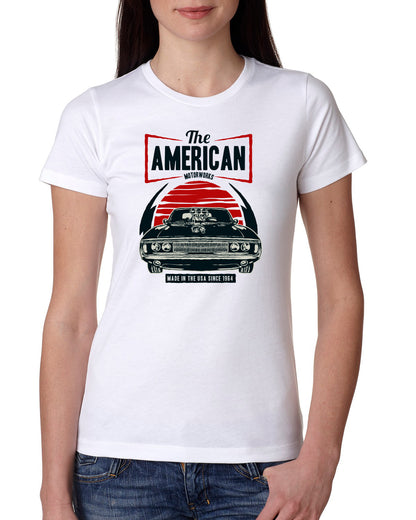 White Women's Tees | American Motorworks | Round Neck | Half Sleeves - Hulk Threads