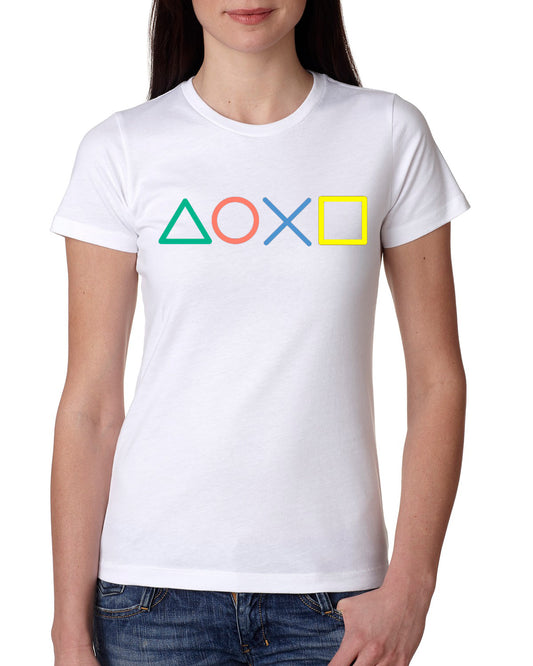 White Women's Tees | Gaming Console | Round Neck | Half Sleeves - Hulk Threads