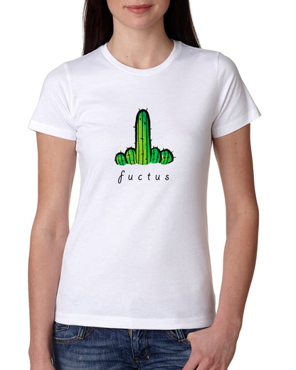 White Women's Tees | Fucktus | Round Neck | Half Sleeves - Hulk Threads